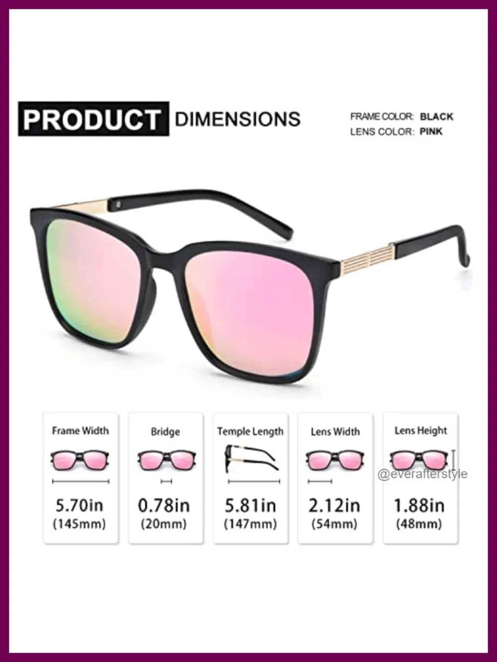 Square Polarized Sunglasses UV400 Protection Women's Retro Shield